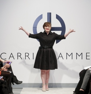 NEW YORK, NY - FEBRUARY 12: Actress Jamie Brewer walks the runway during the Role Models Not Runway Models - Carrie Hammer Runway - Mercedes-Benz Fashion Week Fall 2015 at Lightbox on February 12, 2015 in New York City.   Brian Ach/Getty Images/AFP