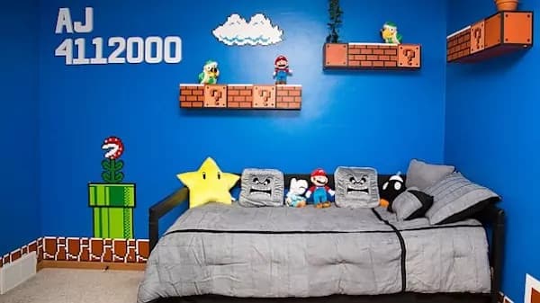 Papà disegna per la figlia una camera ispirata a Super Mario (FOTO e VIDEO)