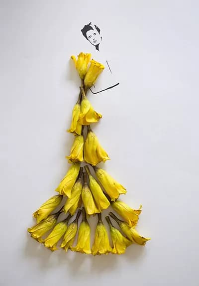 Fashion in Leaves, l’arte della moda con foglie e fiori secchi