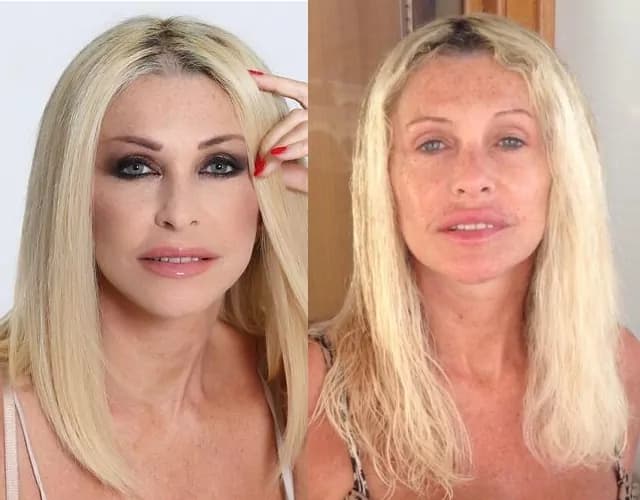 Paola Ferrari irriconoscibile senza trucco