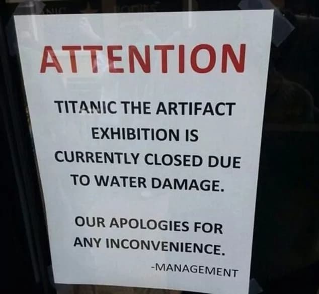 Atlanta, mostra sul Titanic chiusa per infiltrazioni d’acqua