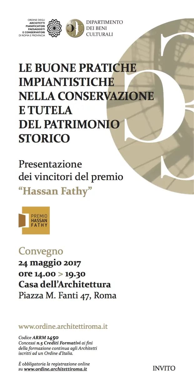 Premio Hassan Fathy, domani la premiazione dei vincitori alla casa dell’architettura