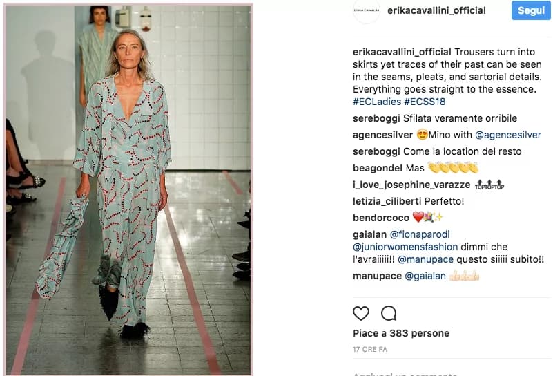 Collezione Erika Cavallini per la primavera estate 2018: in passerella dj e giornaliste, amiche e volti scovati per strada