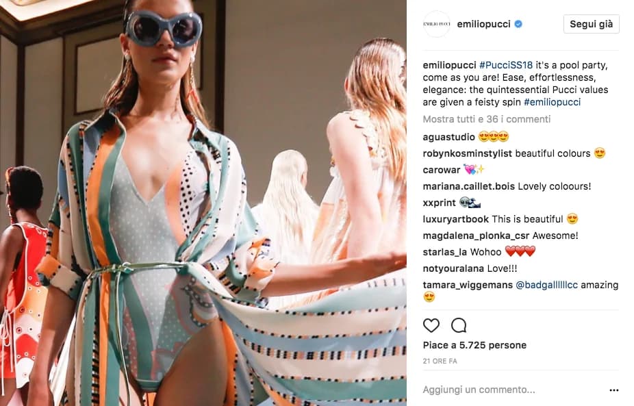 Emilio Pucci: festa in piscina per la collezione primavera estate 2018