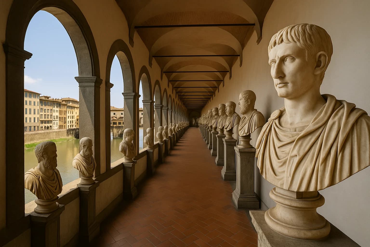 Il Corridoio Vasariano degli Uffizi arricchito da oltre 50 busti romani un viaggio
