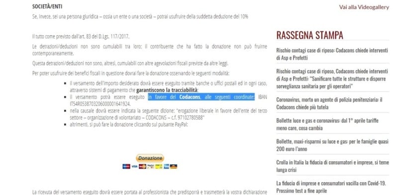 CODACONS SITO